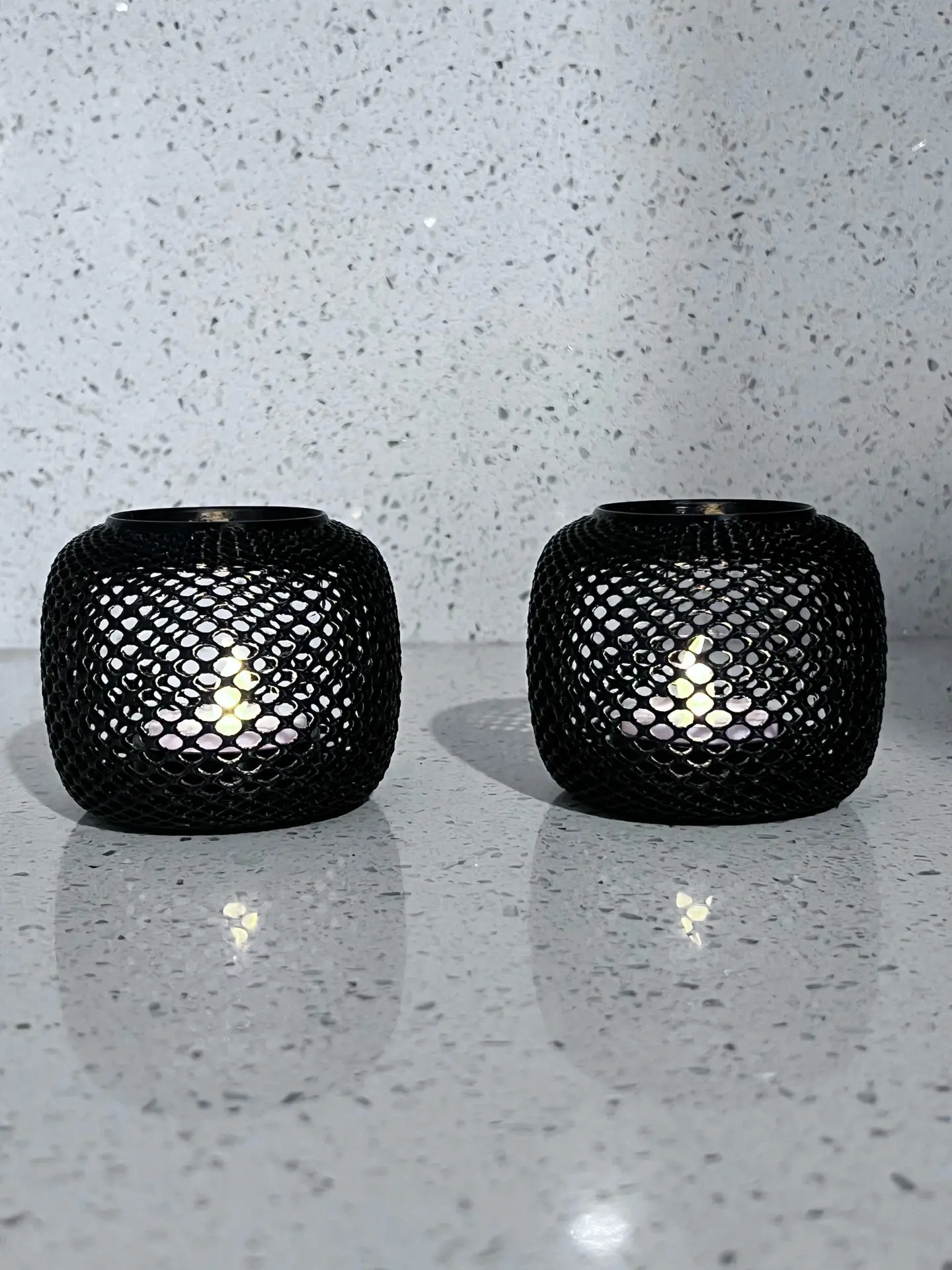 Woven Web Tea Light Holder Set